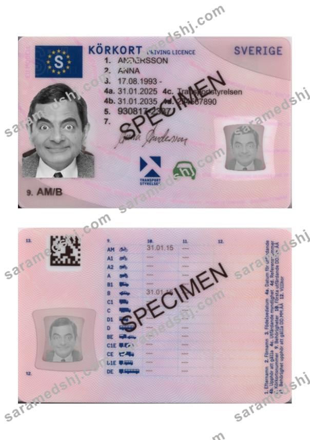 Sweden driving license 2025-present